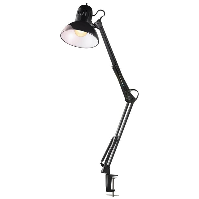 Globe Electric 32" MultiJoint Metal Clamp Black Desk Lamp, 56963