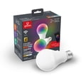thumbnail image 1 of Globe Electric Wi-Fi Smart 60W Equivalent Multicolor Changing RGB Tunable White Frosted LED Light Bulb, No Hub Required, Voice Activated, A19, E26 Base (2-Pack), 34207, 1 of 8