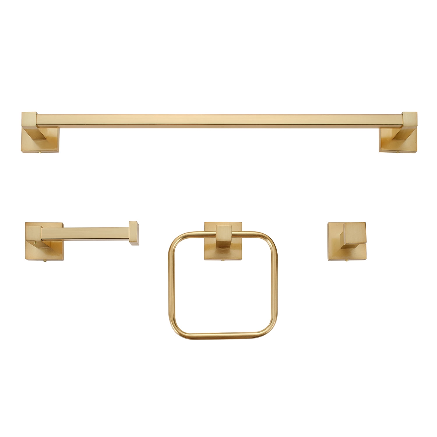 Dakota Matte Brass 4-Piece Bathroom Hardware Set