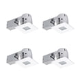thumbnail image 1 of Globe Electric 4 in. White IC Rated Recessed Lighting Kit (4-Pack), LED Bulbs Included, 90951, 1 of 4