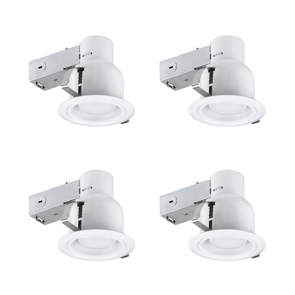 Globe Electric 4 in. White Indoor/Outdoor Recessed Lighting Kit (4-Pack), 90958