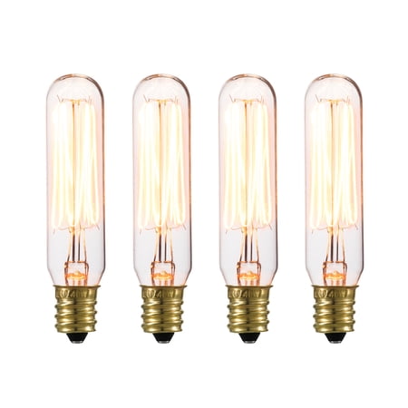 Globe Electric 40W Vintage Edison Mini Tube Incandescent Light Bulb (4-Pack), 80151 price history and forecast - Globe Electric 80151