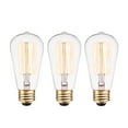 thumbnail image 1 of Globe Electric 40W Vintage Edison S60 Incandescent Filament Light Bulb, E26 Base, 3-Pack, 31324, 1 of 7