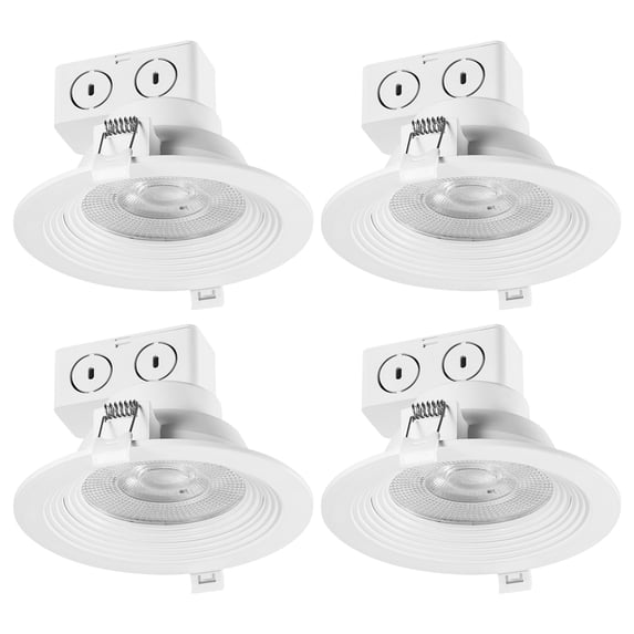 Globe Electric 5" White Spotlight Integrated LED Recessed Lighting Kit (4 Pack)