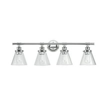 Globe Electric Parker 4-Light Chrome Vanity Light with Clear Glass Shades ,51446
