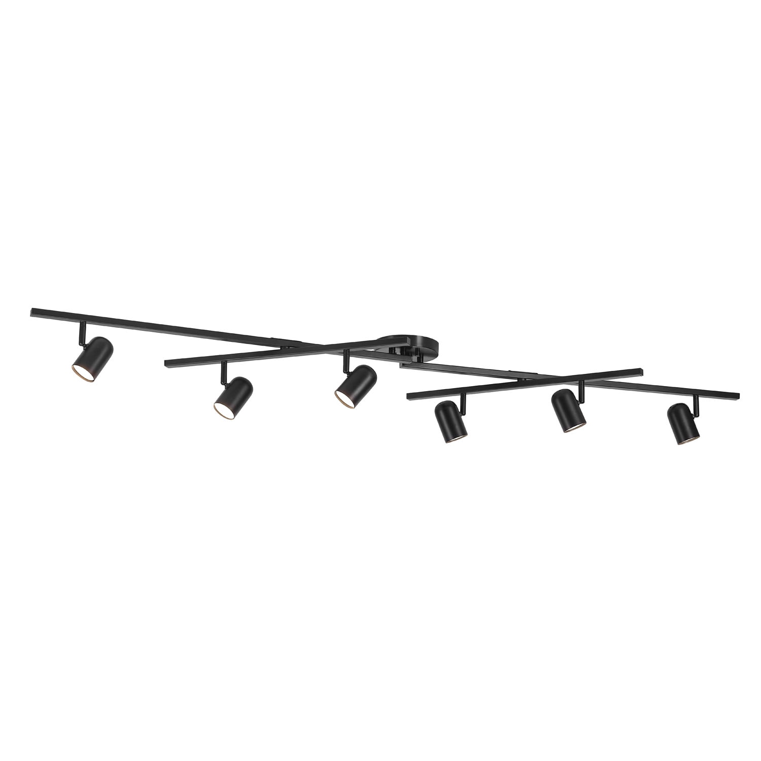 Globe Electric 6-Light Foldable Matte Black LED Integrated Track Light, 91004385