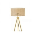 thumbnail image 1 of Globe Electric 60 in. Faux Wood Floor Lamp with Rattan Shade and Tripod Base, On/Off Rotary Switch on Socket, 1 of 5