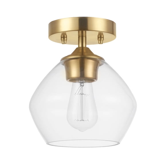 Globe Electric 91001966 Harrow 8" Wide Semi-Flush Ceiling Fixture - Brass