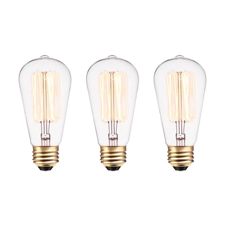 Globe Electric 60W Vintage Edison S60 Squirrel Cage Incandescent Filament Light Bulb (3-Pack), 31321 price history and forecast - Globe Electric 31321