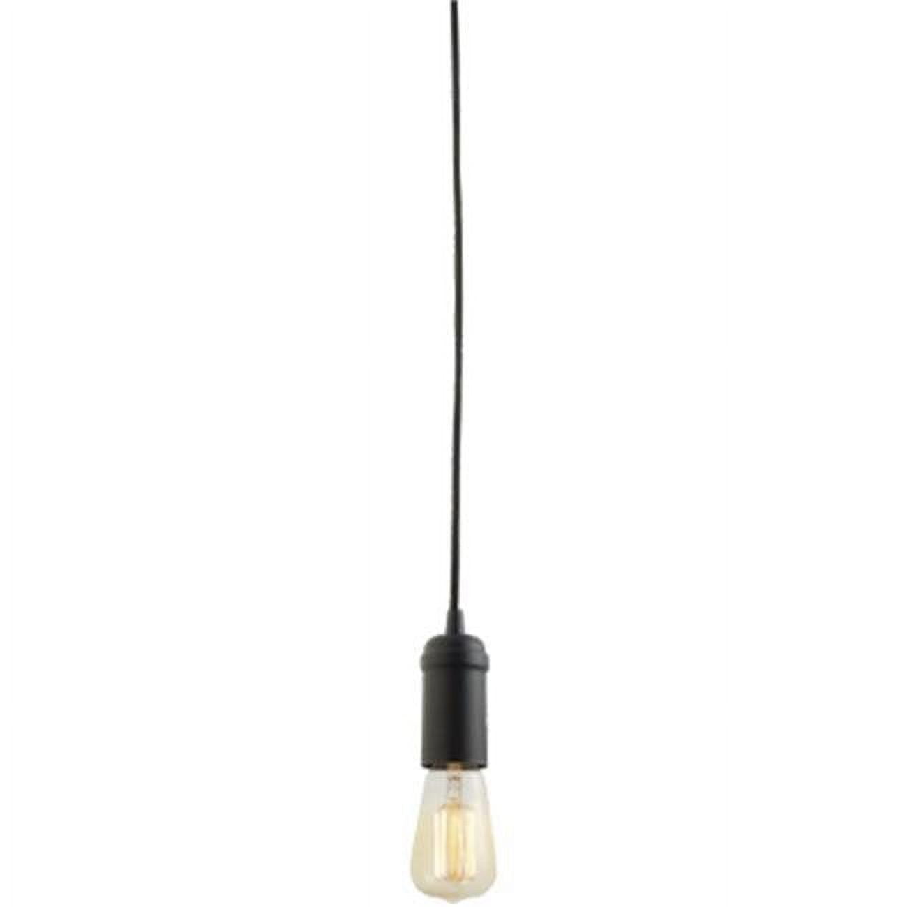 Vintage Matte Black Mini Pendant with Adjustable Cord