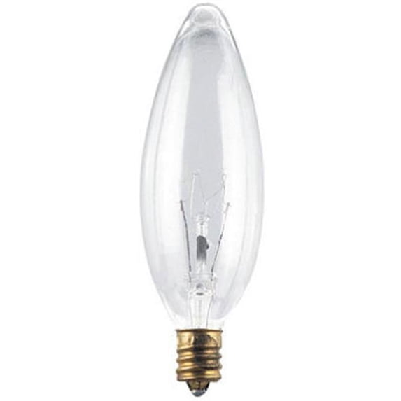 Globe Electric 70931 2 Pack, 40 Watts Clear Decorative Chandelier Torpedo Light Bulb - Pack Of 10