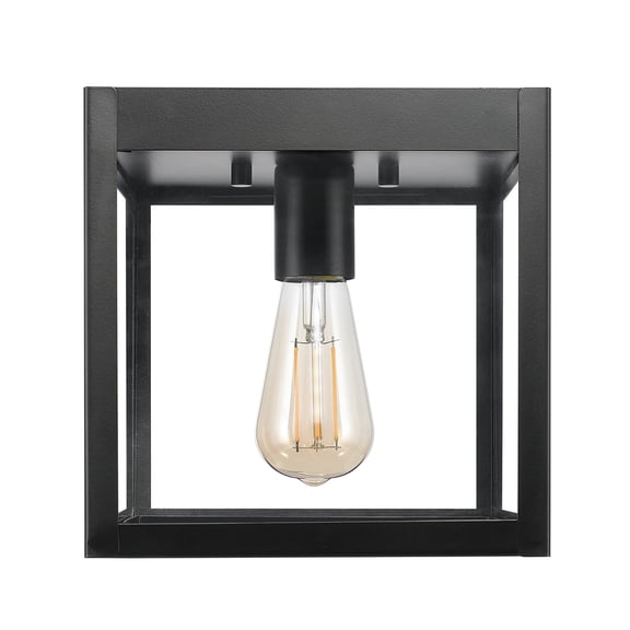 Globe Electric 91005230 Sasha 8" Wide Flush Mount Square Outdoor Ceiling Fixture - Black