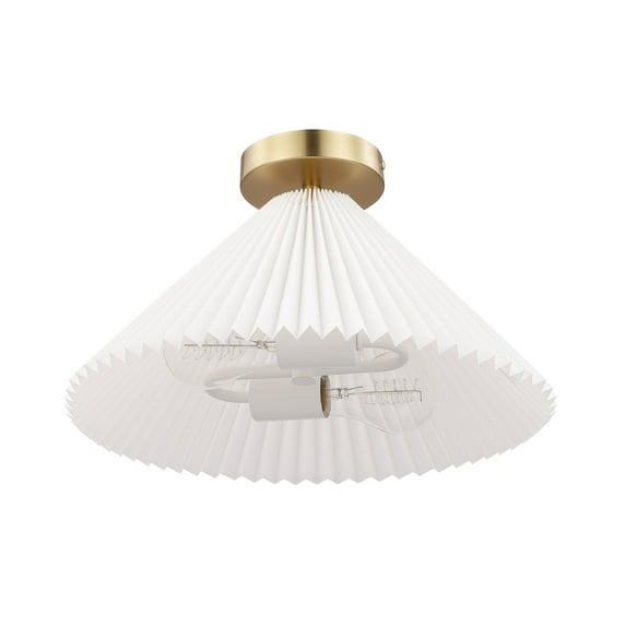 Globe Electric 91006591 Delphine 2 Light 15" Wide Semi-Flush Ceiling Fixture - Brass