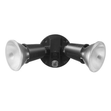 Globe Electric 91008608 Dusk To Dawn Double Light 6-1/2" Wide Outdoor Flood Light - Satin