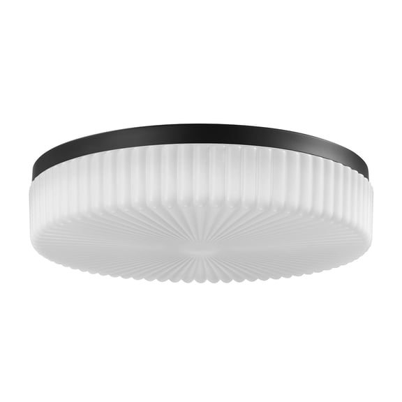 Globe Electric 91009614 15" Wide Led Flush Mount Drum Ceiling Fixture - Black