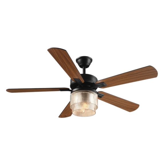 Globe Electric 91010743 52" 5 Blade Indoor / Outdoor Smart Ceiling Fan - Black