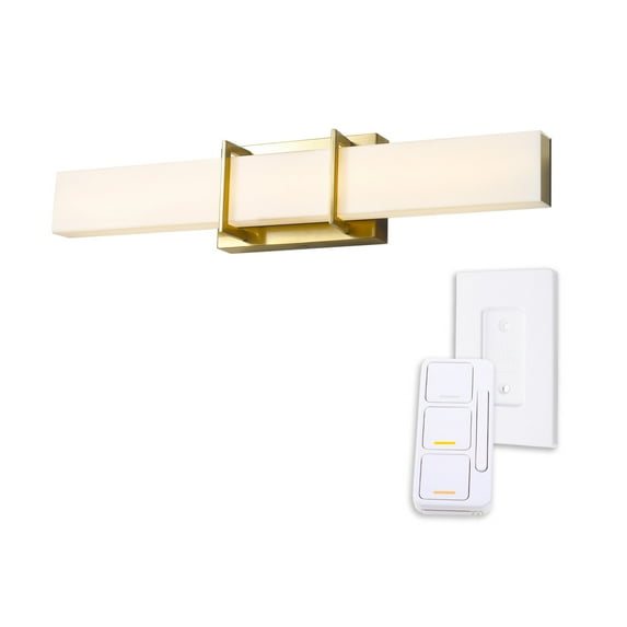 Globe Electric AmbianceSelect™ Modern 24" Brass Dimmable Color Adjustable LED Vanity Light with Remote
