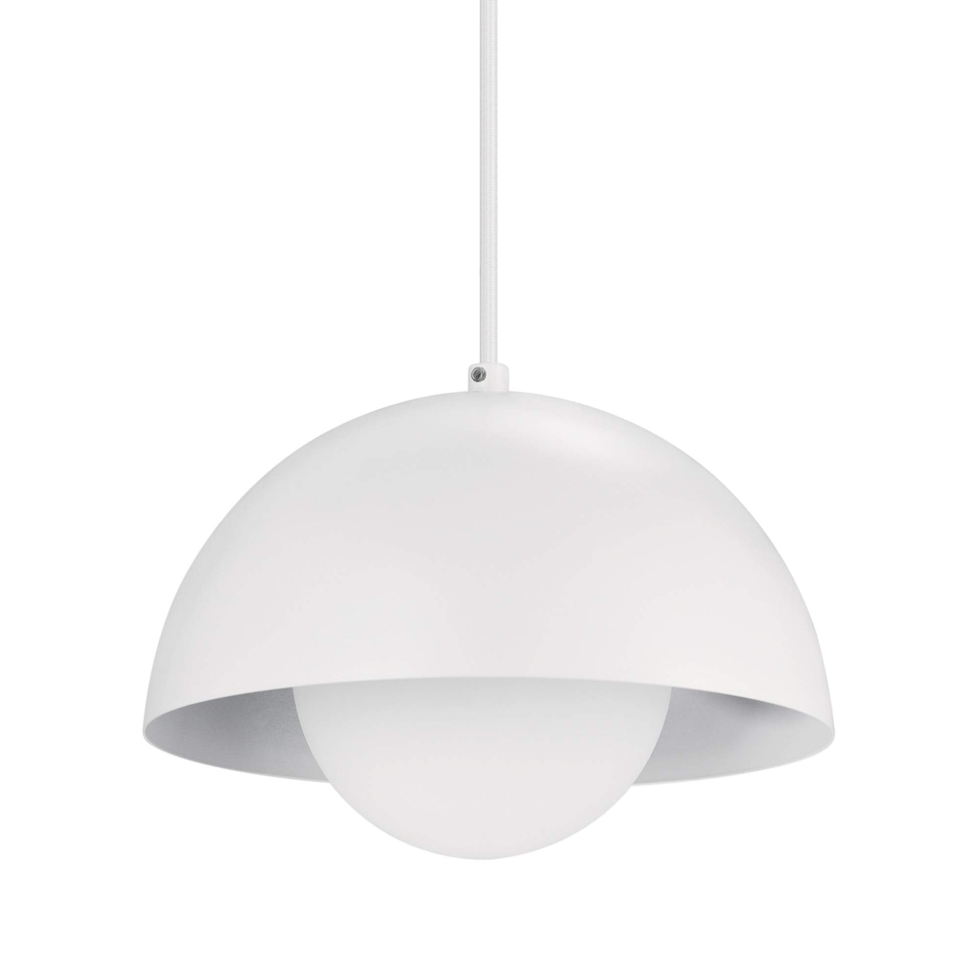 Amelia Matte White 10.8" Glass Bowl Pendant Light