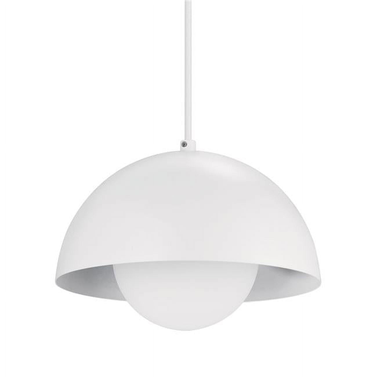 Amelia Matte White 10.8" Glass Bowl Pendant Light