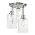 thumbnail image 1 of Globe Electric Annecy 3-Light Brushed Steel Glass Shades Indoor Semi-Flush Mount Ceiling Light, 1 of 7