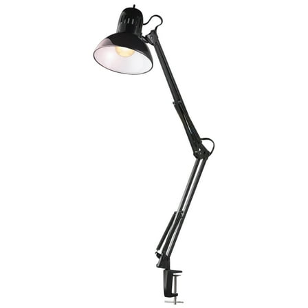 Globe Electric Architect 32" Black Swing-Arm Clamp-On Desk Modern Lamp, LED Bulb Included, 12641