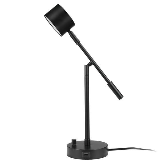 Globe Electric Aristocrat 16" Integrated LED Matte Black Swing Arm Desk Lamp, 91000668