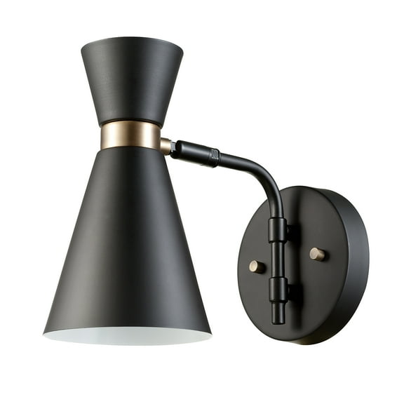 Globe Electric 1-Light Black and Gold Indoor Wall Sconce
