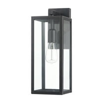 Globe Electric Bowery 1-Light Brushed Dark Bronze Outdoor Indoor Wall Sconce with Clear Glass Shade, 44837