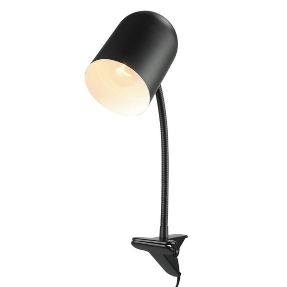 Globe Electric Carter 15" Matte Black Clip-Arm Desk Lamp with Adjustable Gooseneck Arm, 52301