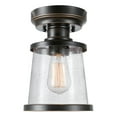 thumbnail image 1 of Globe Electric Charlie 1-Light Oil Rubbed Bronze Outdoor Indoor Semi-Flush Mount, 1 of 5