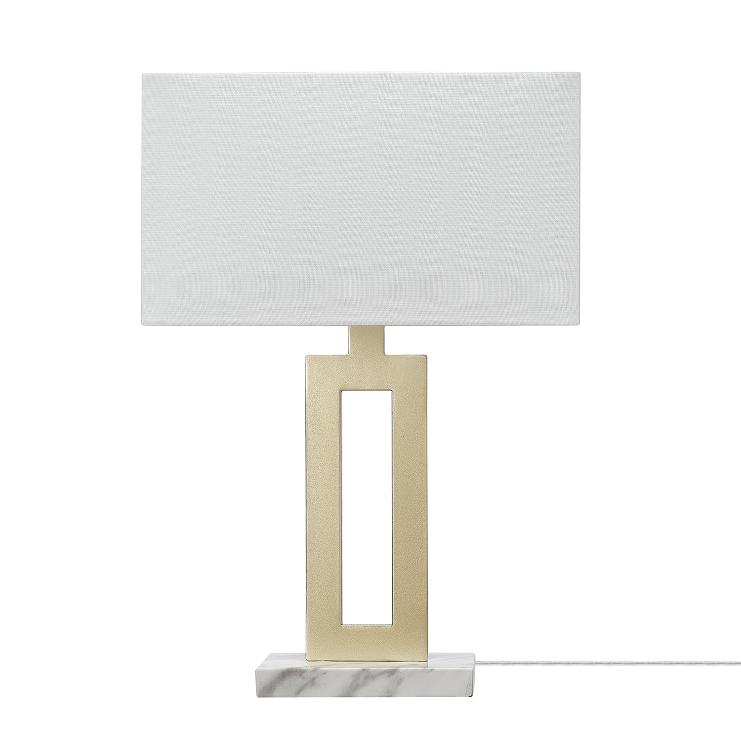 Globe Electric D'Alessio 20" Gold Table Lamp with White Linen Shade and Title 20 LED Bulb Included, 91000540