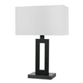 thumbnail image 1 of Globe Electric 20" Modern Matte Black Indoor Table Lamp with White Linen Shade, 1 of 5