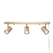22" 3-Light Matte Brass Plug-In Track Lighting