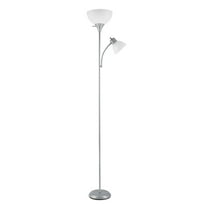 Globe Electric Delilah 72" Silver Torchiere Floor Lamp with Reading Light
