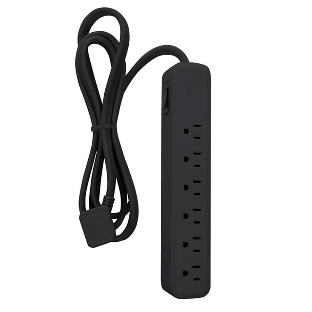 Globe Electric Designer Series 6-ft 6-Outlet Black Power Strip, 78438