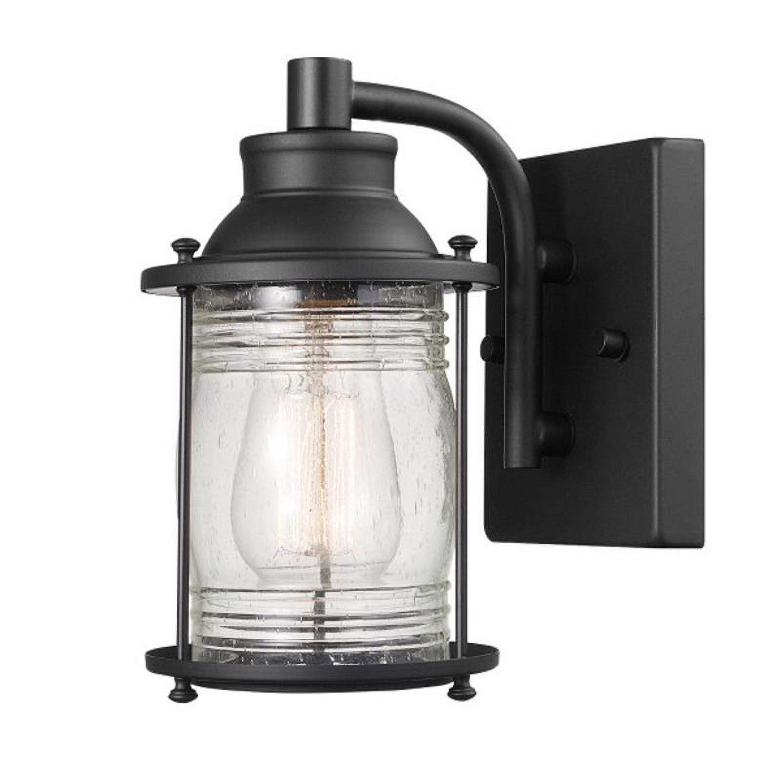 Elegant Donovan Bronze 8.3" Indoor/Outdoor Wall Sconce with Ribbed Seeded Glass