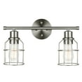 thumbnail image 1 of Globe Electric Dundas 2-Light Brushed Nickel Vanity Light with Cage Shades, Bulbs Included, 51623, 1 of 7
