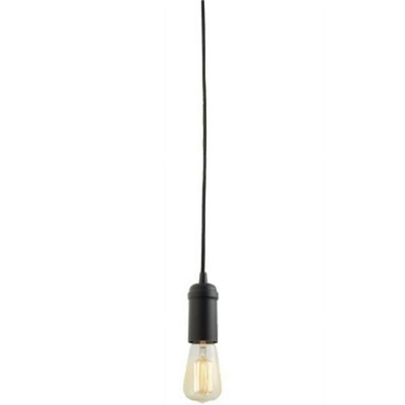 Globe Electric Edison 1-Light Matte Black Plug-In Pendant, 65114