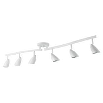 Globe Electric Grayson 6-Light Matte White Adjustable S-Shape Track Lighting, 59353