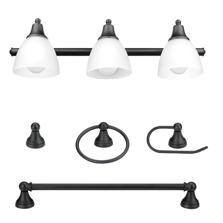 Globe Electric 5-Piece Jayden Bronze Decorative Bathroom Hardware Set Globe Electric 5-Piece Jayden Bronze Decorative Bathroom Hardware Set