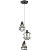 Globe Electric Jorah 3-Light Oil Rubbed Bronze Cage Cluster Pendant, 65624