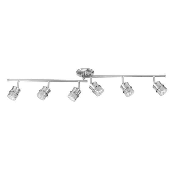 Globe Electric Kearney 6-Light Brushed Nickel Foldable Track Lighting, 59355
