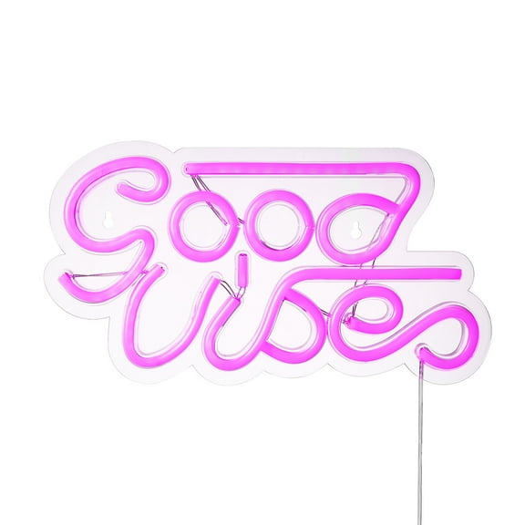 Globe Electric LED Neon Pink Good Vibes Light