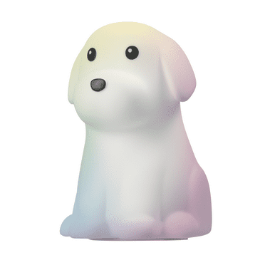 Globe Electric LED White Dog Multicolor Silicone Kids Night Light, 5.71" H x 4.65" W