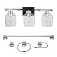 thumbnail image 1 of Globe Electric Middleton 5-Piece Chrome All-In-One Bathroom Hardware Set with 3-Light Vanity Light Fixture and Clear Glass Shades, Vintage Edison Bulbs Included, 51528, 1 of 5