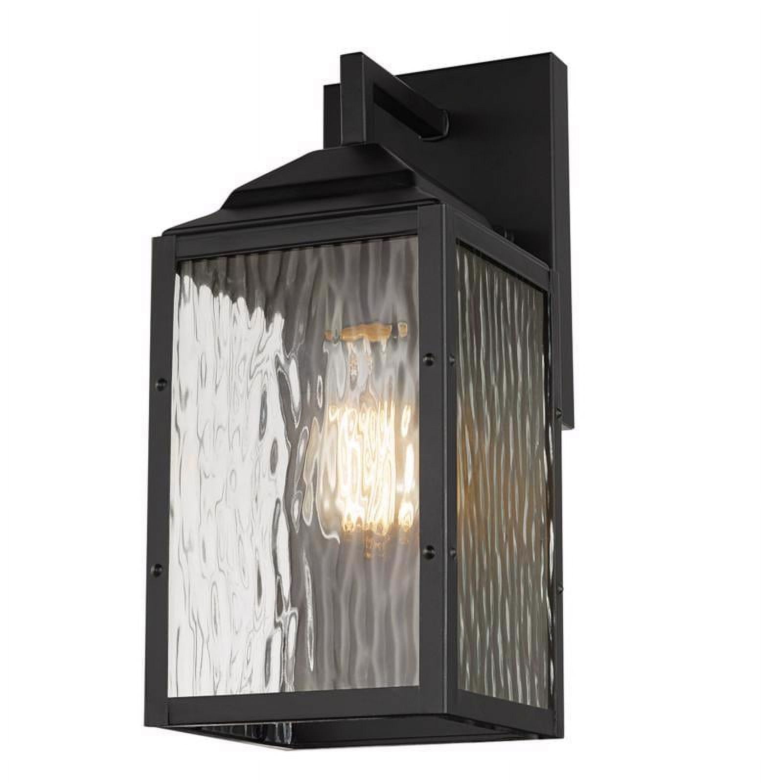 Miller 13" Black Glass Downlight Outdoor Wall Sconce