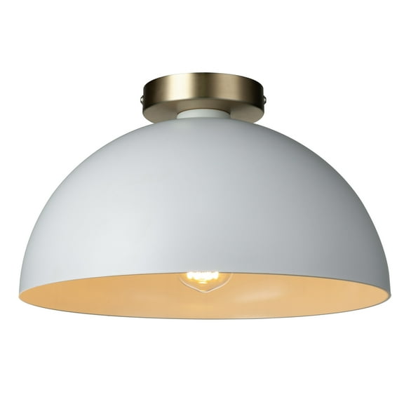 Globe Electric Monica 1-Light Matte White Gold Indoor Semi-Flush Mount, Bulb Included
