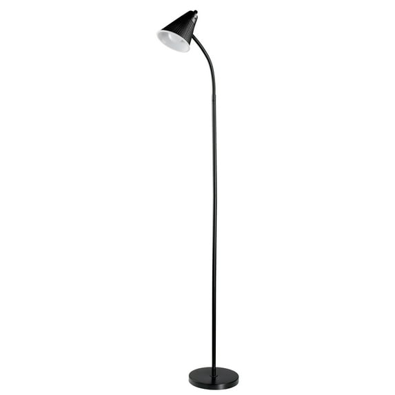 Novogratz x Globe 59" 1-Light Matte Black Mesh Shade Modern LED Floor Lamp