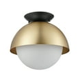 thumbnail image 1 of Globe Electric Matte Brass Frosted Glass Shade 1-Light Indoor Flush Mount, 1 of 4