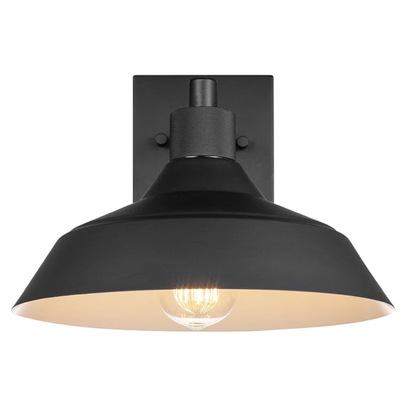 Globe Electric Matte Black White Interior Outdoor Indoor Wall Sconce